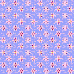 pattern con piccole decorazioni floreali rosa
