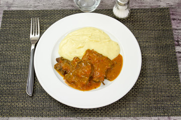 langue de boeuf et purée