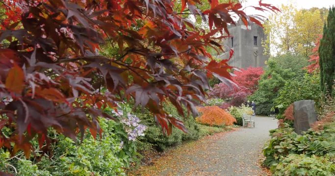Autumn Leaves, & Church, Grasser, Cumbria, England, United Kingdom, Europe  