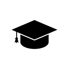Student, graduation hat vector icon. 