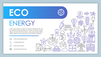 Green energy advertising web banner vector template