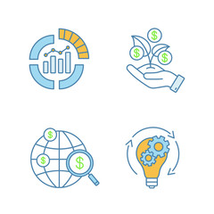 Startup color icons set