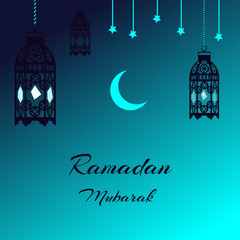 Card with lantern  for the Muslim holiday of Ramadan