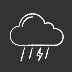 Thunderstorm chalk icon