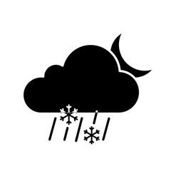 Night sleet glyph icon