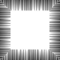 black and white stripes frame. Vector geometric frame with place for text. Abstract strong geometrical background.