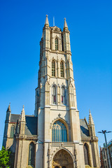 Fototapeta na wymiar The Saint Bavo Cathedral in Ghent, Belgium