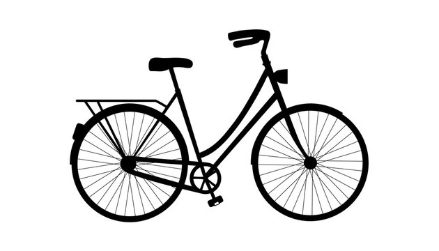 Bicycle Silhouette - Vector Illustration - Isolated On White Background