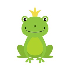illustration of isolated frog prince on white background