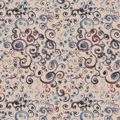 Hand drawn ornament seamless pattern. Wallpaper, fabric design.