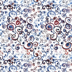 Hand drawn ornament seamless pattern. Wallpaper, fabric design.