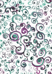 Hand drawn ornament seamless pattern. Wallpaper, fabric design.