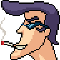 vector pixel art cool man