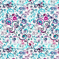 Hand drawn ornament seamless pattern. Wallpaper, fabric design.