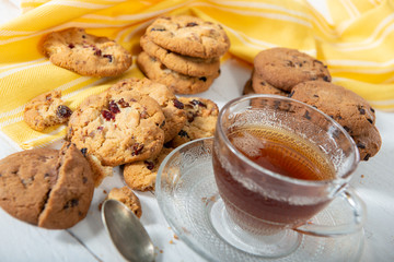 cup of tea with delicious homemade cookies