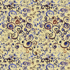 Hand drawn ornament seamless pattern. Wallpaper, fabric design.