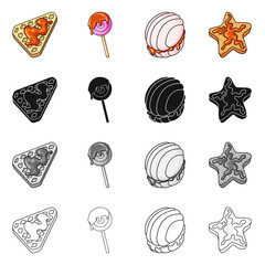 Vector illustration of confectionery and culinary logo. Set of confectionery and product stock vector illustration.