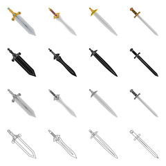Vector illustration of game  and armor  logo. Set of game  and blade  vector icon for stock.