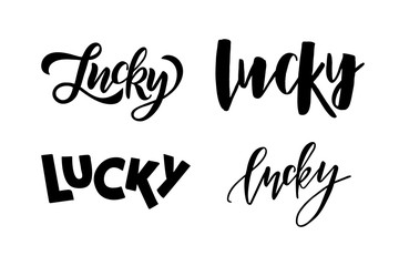 Obraz premium Lucky - hand drawn lettering