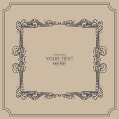  Vintage design template for wedding and birthday invitations, posters, brochures, covers. vector