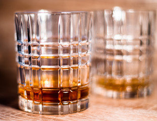 Glass of whisky isolated