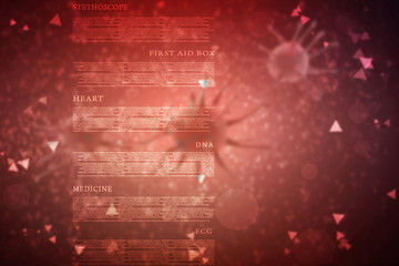 3d rendering Virus bacteria cells background