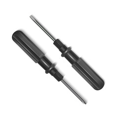 Tool kit, screwdrivers of black colors on white background, vector illustration