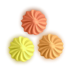 Realistic Marshmallows, colorful Candy on white background, Vector illustration