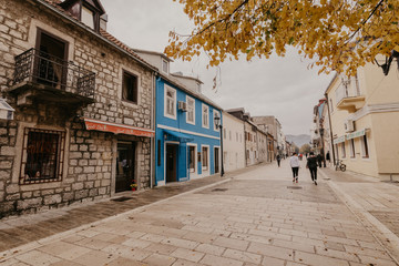 Cetinje, Montenegro- Oktober 01, 2018: Old historical houses in the city of Cetinje, Montenegro - Image.