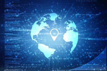 2d illustration world map abstract background
