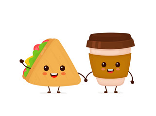 Cute funny smiling happy sandwich 