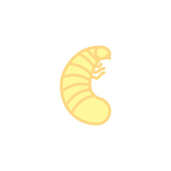 Larva insect flat icon, vector sign, colorful pictogram isolated on white. Larva pest symbol, logo illustration. Flat style design
