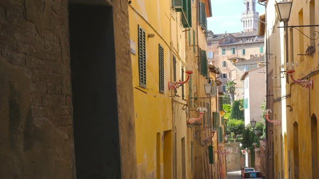 Old historic street in the Italian city. Italy
