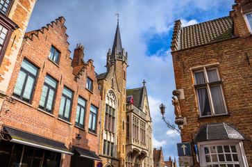 Fototapeta na wymiar Historic buildings in the Brugge city center, Belgium