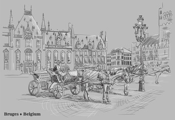 Obraz premium Grey vector hand drawing Holland 6