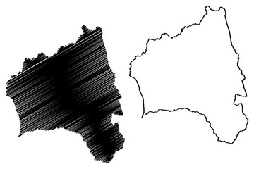 Gia Lai Province (Socialist Republic of Vietnam, Subdivisions of Vietnam) map vector illustration, scribble sketch Tinh Gia Lai map