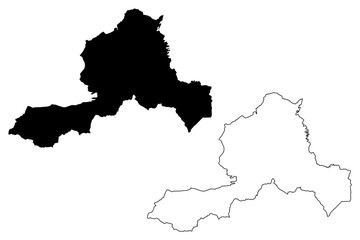 Wrexham (United Kingdom, Wales, Cymru, Principal areas of Wales) map vector illustration, scribble sketch Wrexham County Borough map