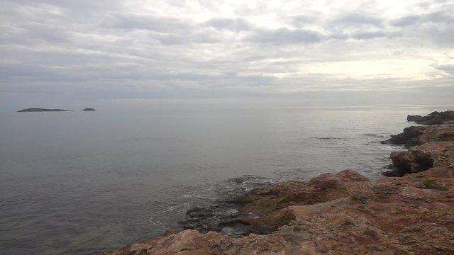 The coast of ibiza a cloudy day