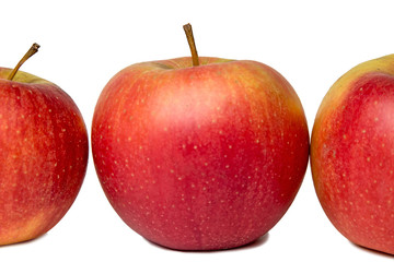 fruit red apples on a white background