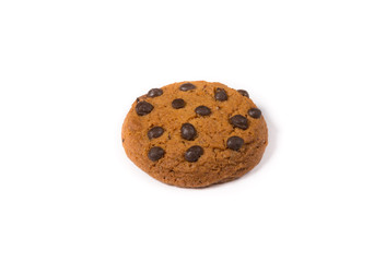 Fresh baked oatmeal cookie on a white