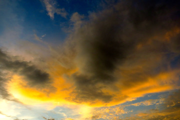 Fototapeta na wymiar Colour of Sunset Cloud in West Jakarta 
