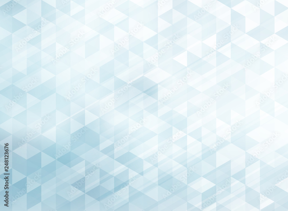 Poster abstract striped geometric triangles pattern light blue color background and texture with lighting e