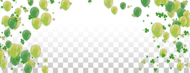 Shamrock and balloons green vector Illustration of a St. Patrick's Day Background