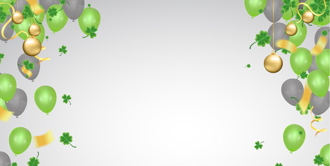 Vector illustration Design banner on St. Patrick's Day. effect clover. Simple banner for the site, shop,