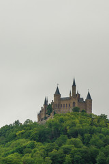 Obraz premium Castle hohenzollern schwaebische alb meadow hill forest