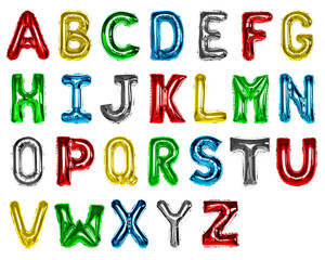 Set of colorful capital alphabet balloons