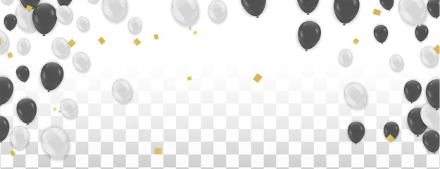 Black friday sale black promo poster with black and white balloons