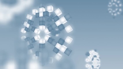 Rotating light cube snowflakes - Powered by Adobe