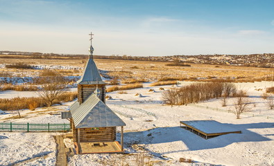 Log chapel over the source of holy water