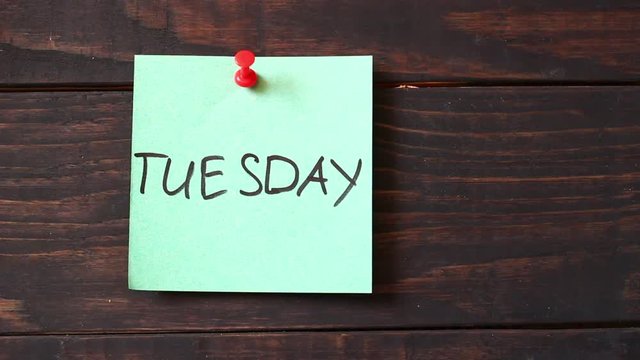 Tuesday word on the sticker